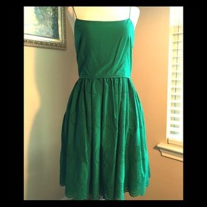 J. Crew Emerald Green Eyelet Dress